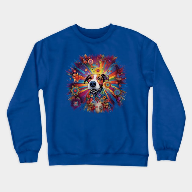 Tripping Jack Russel Crewneck Sweatshirt by Bee's Pickled Art